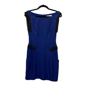 BCBGeneration Deep Blue and Black Sleeveless Sheath Dress Size 2